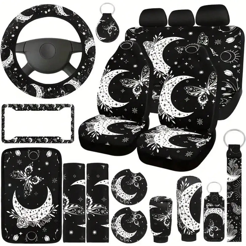 Butterfly-Themed Universal Interior Accessory Set – 18 Pieces