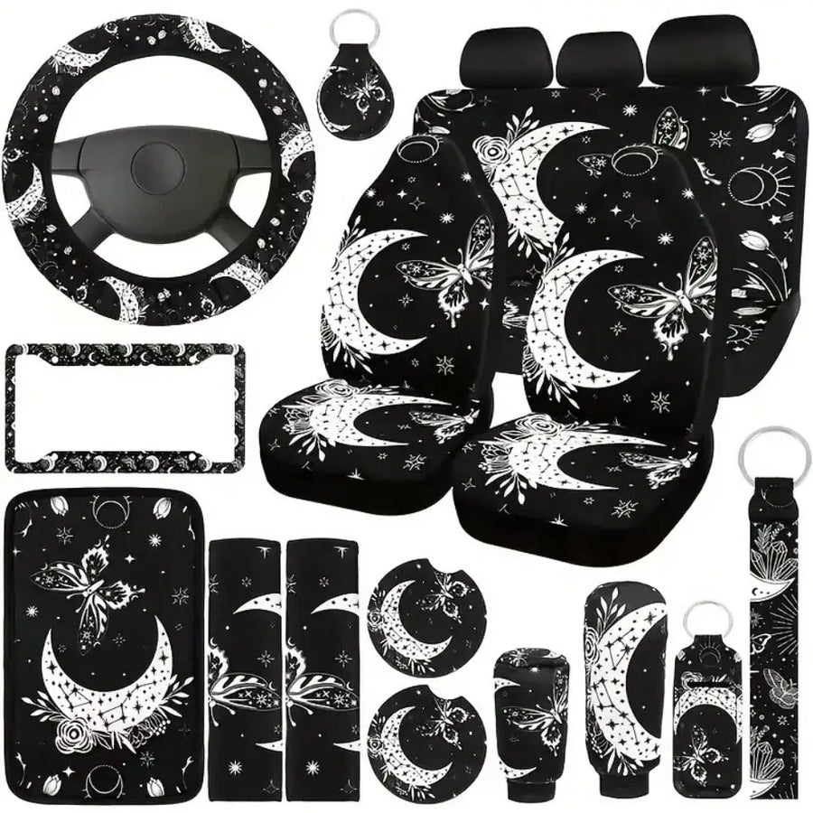 Butterfly-Themed Universal Interior Accessory Set – 18 Pieces