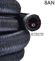 Universal AN8 Nylon & Stainless Steel Braided CPE Fuel Hose Oil Fuel Gas Line with CPE Fitting for Brake