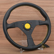 Universal 14-inch Monte Carlo Style Leather Sport Steering Wheel