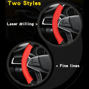 Hand-Stitch Steering Wheel Cover – 38 cm, O/D-Shaped Options
