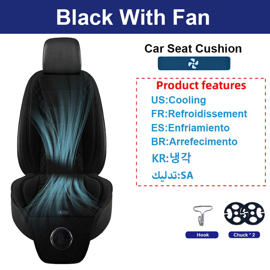 Universal 12V/24V Ventilated Cooling Car Seat Cushion