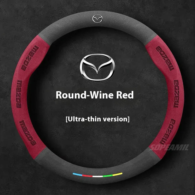 Suede Steering Wheel Cover for Mazda Vehicles