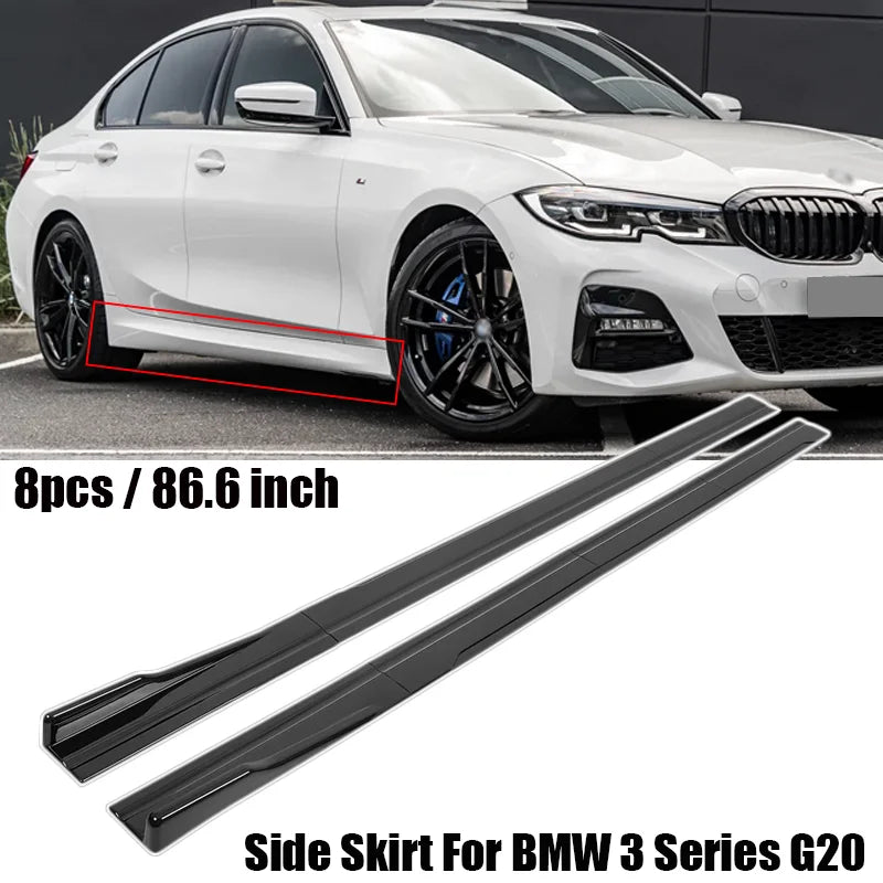 8-Piece 86.6-Inch Side Skirt Extension Kit for BMW 2005-2020