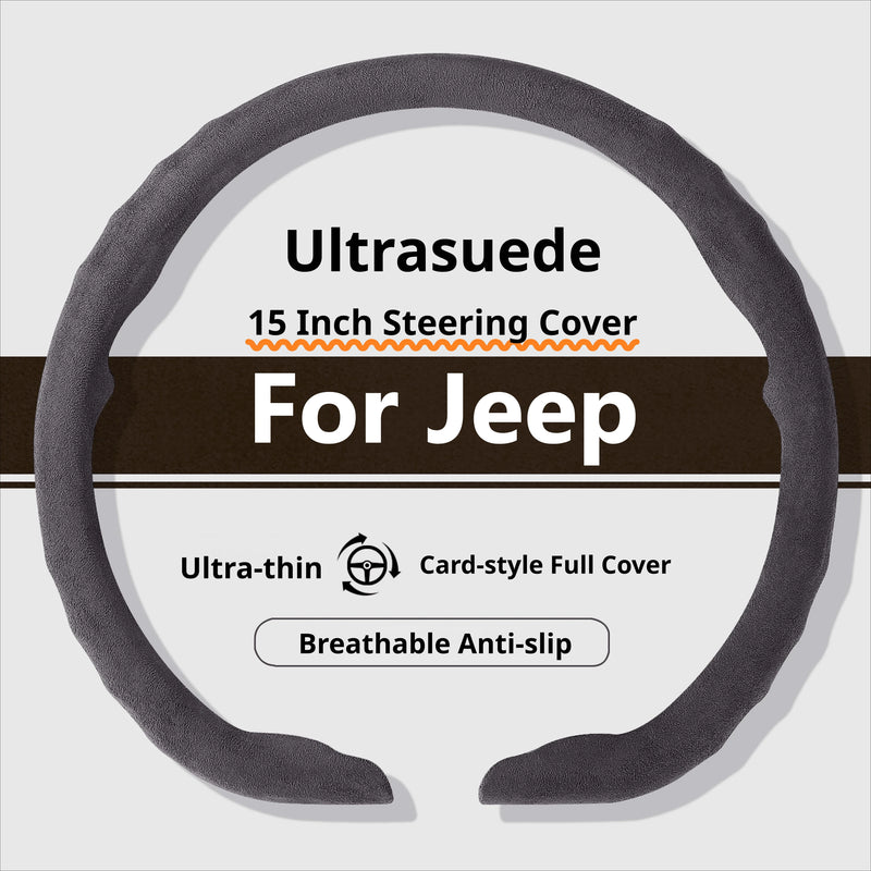 Suede 15 Inch Steering Wheel Cover