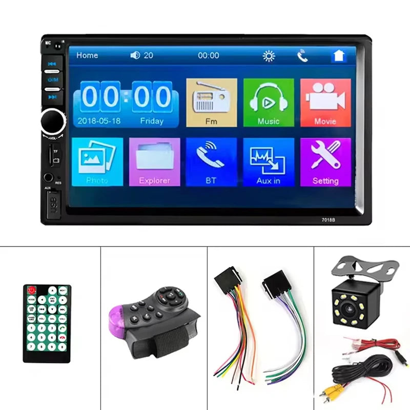 7-Inch 2-DIN Bluetooth Touchscreen Car Stereo