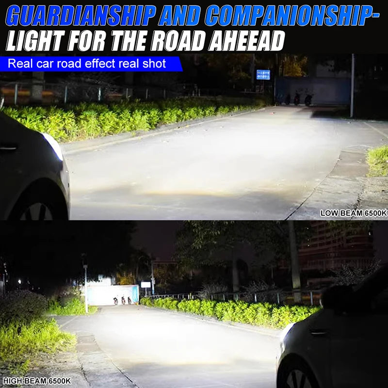 2-Piece H1/H4/H7/H11/9005/9006 LED Headlight Bulb – 6500K, CANBUS, Fanless