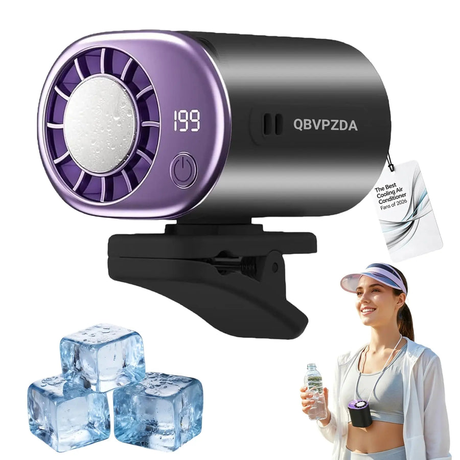 Rechargeable Clip-On Car Fan with LED Display and 360° Rotation