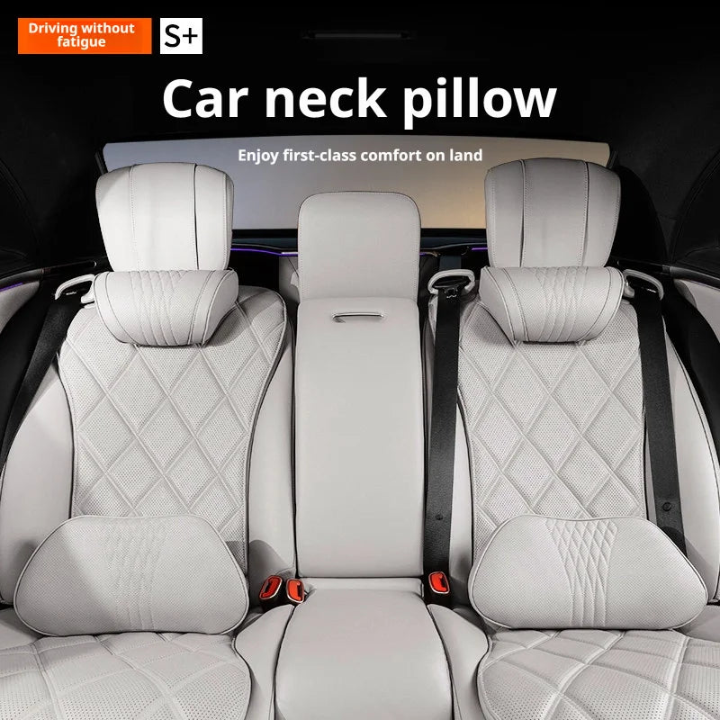 Nappa Leather Tesla Car Headrest and Lumbar Support Pillow