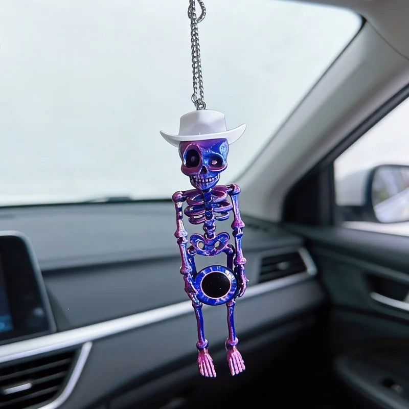 3D-Printed Skull Skeleton Hanging Car Ornament