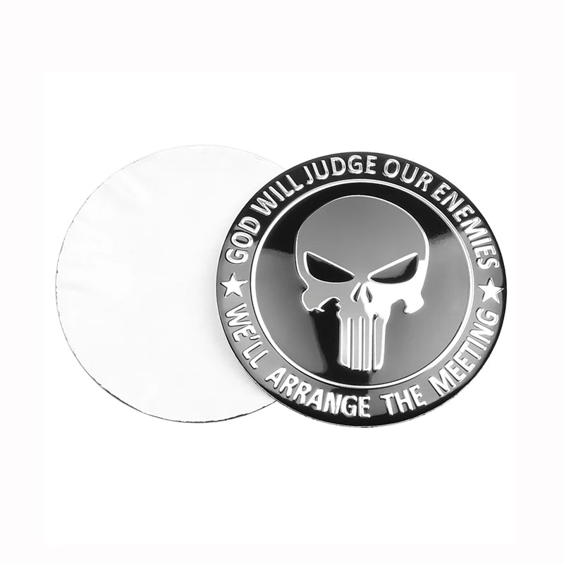 4-Piece Skull Hubcap sticker sticker 56MM aluminum sticker