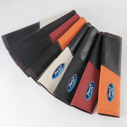 2-Piece Ford Logo Carbon-Pattern Seat Belt Shoulder Pads