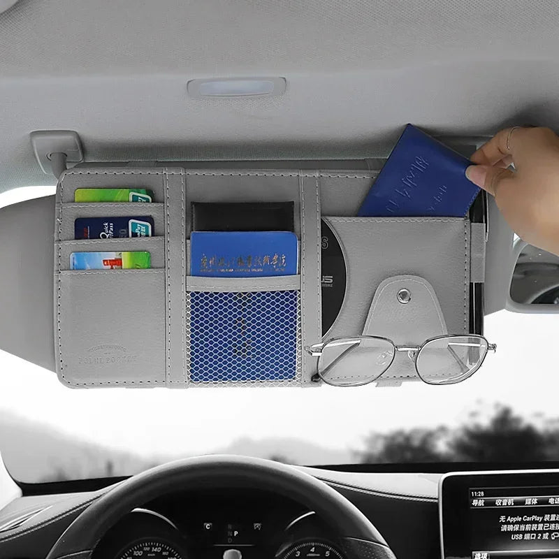 Sun Visor Organizer with Sunglasses & Card Pockets – 5 Colors