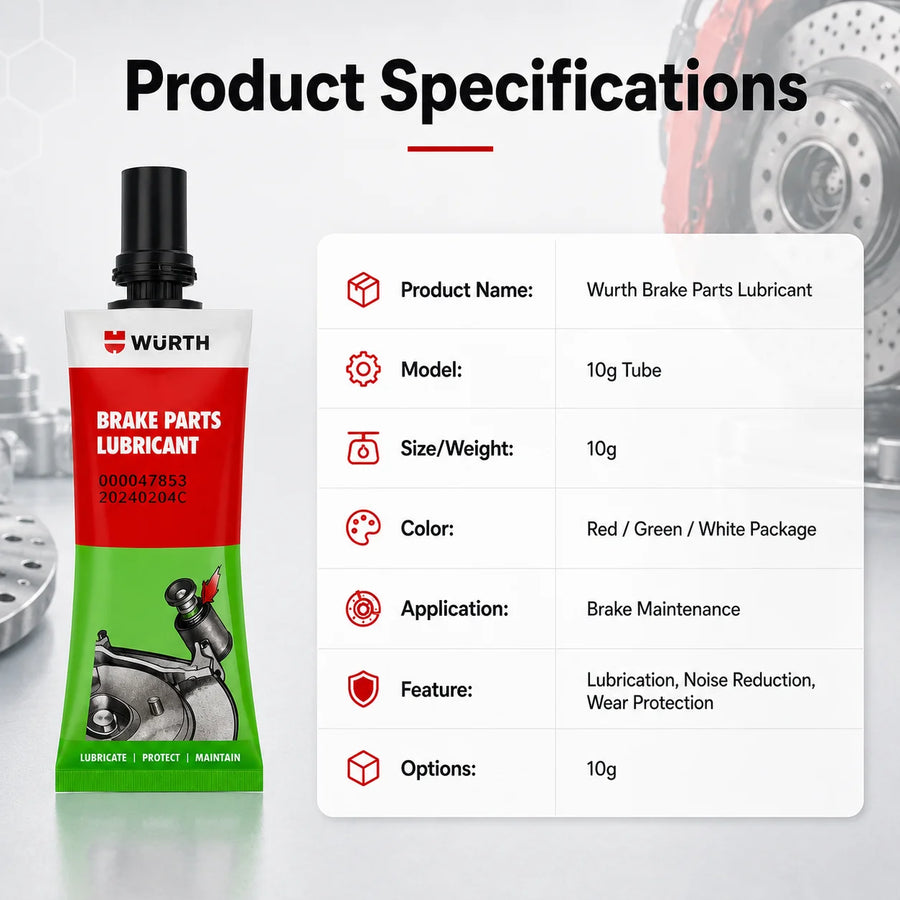 Wurth Brake Caliper Lubricant Grease, 10 g – Pack Options