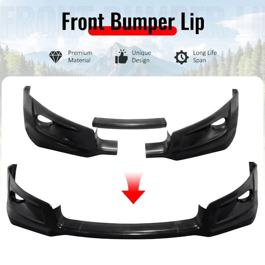 Unpainted Front Bumper Lip & Splitter for 2008–2012 Honda Accord – 2-door