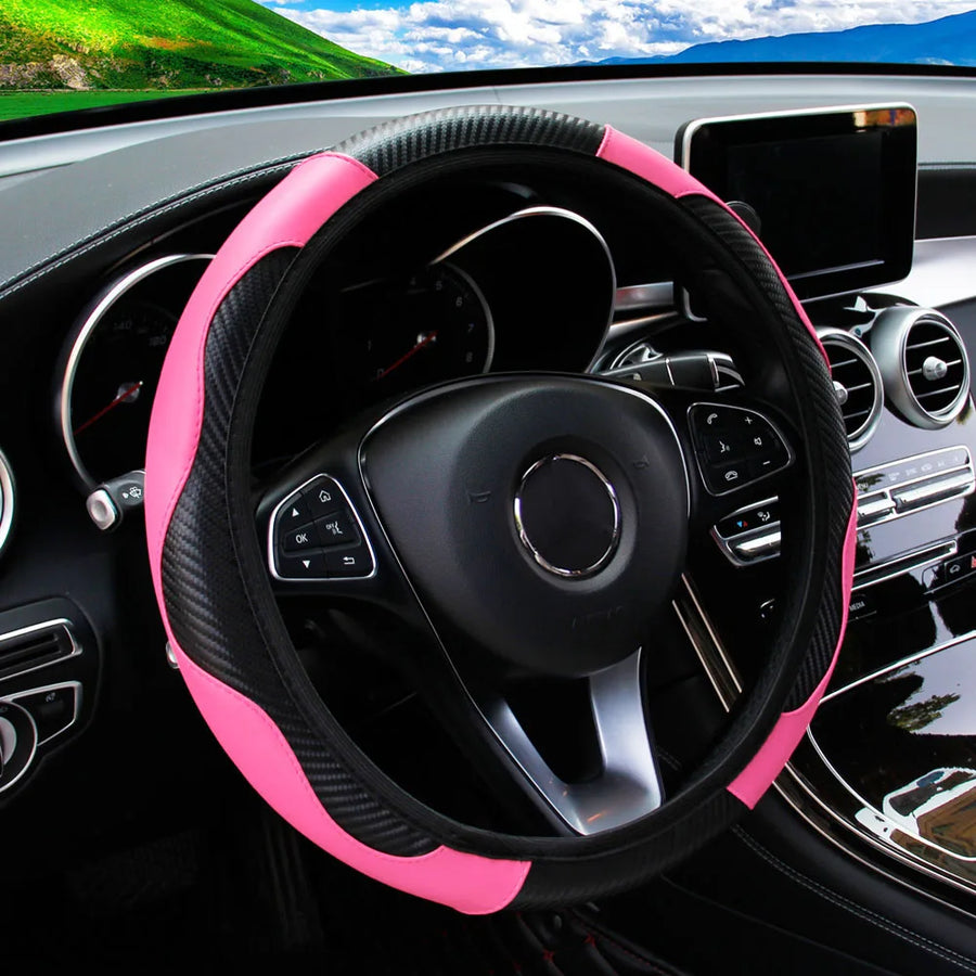 Steering Wheel Cover – PU leather, 15 Inches