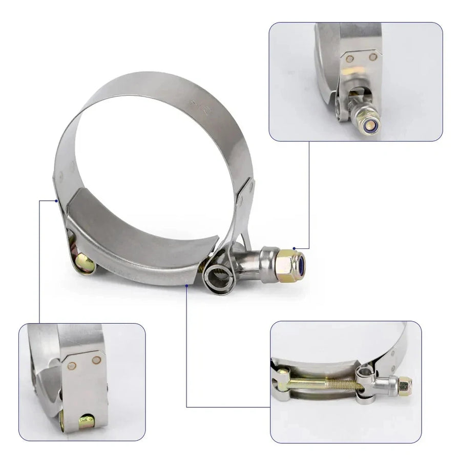 304 Stainless Steel T-Bolt Clamp – 2 to 4-Inch Sizes