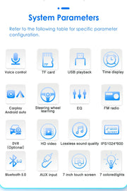 7-Inch 1-DIN CarPlay and Android Auto Car Stereo