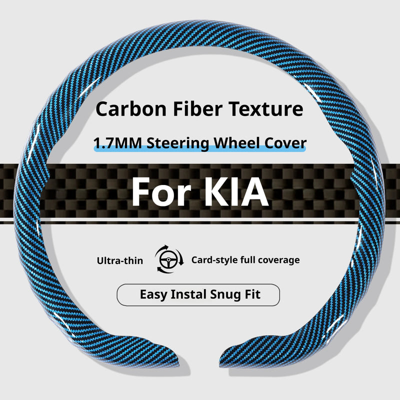 Carbon-Fiber-Texture 15 Inch Steering Wheel Cover for KIA