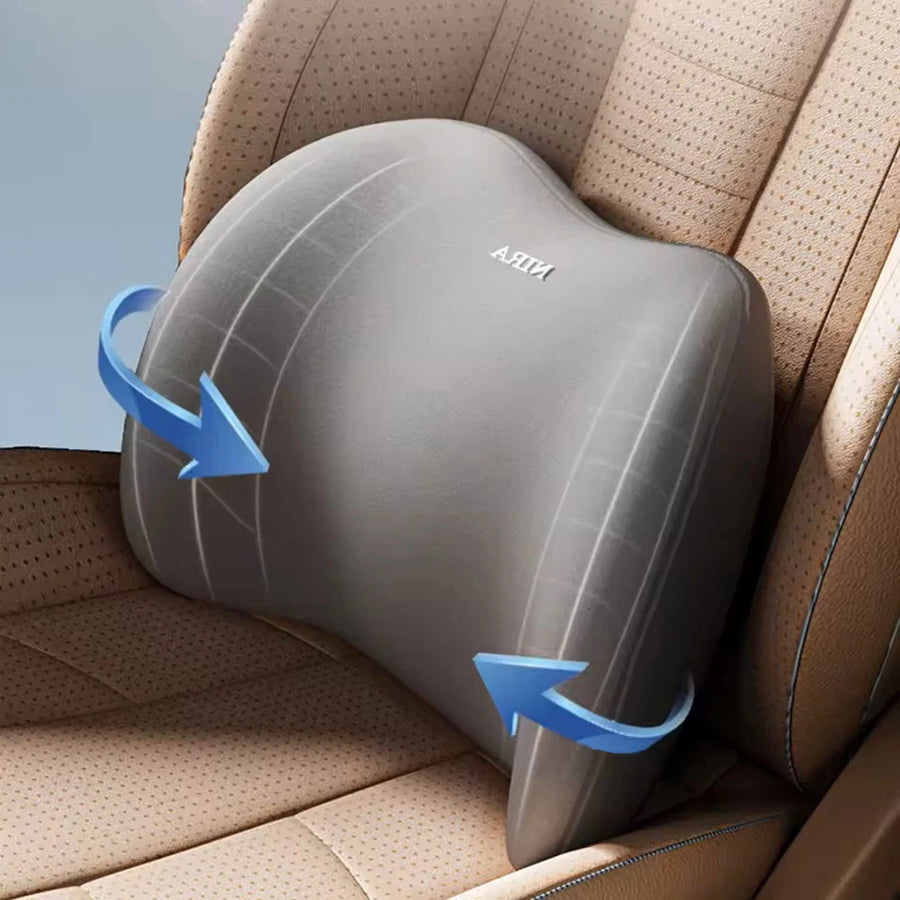 Universal Memory-Foam Car Neck Pillow and Lumbar Support Cushion Set