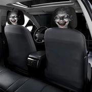 2-Piece Evil Clown Cracked Print Car Headrest Cover Set
