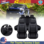 Black Faux-Leather 5-Seat Cover Set – Universal Fit