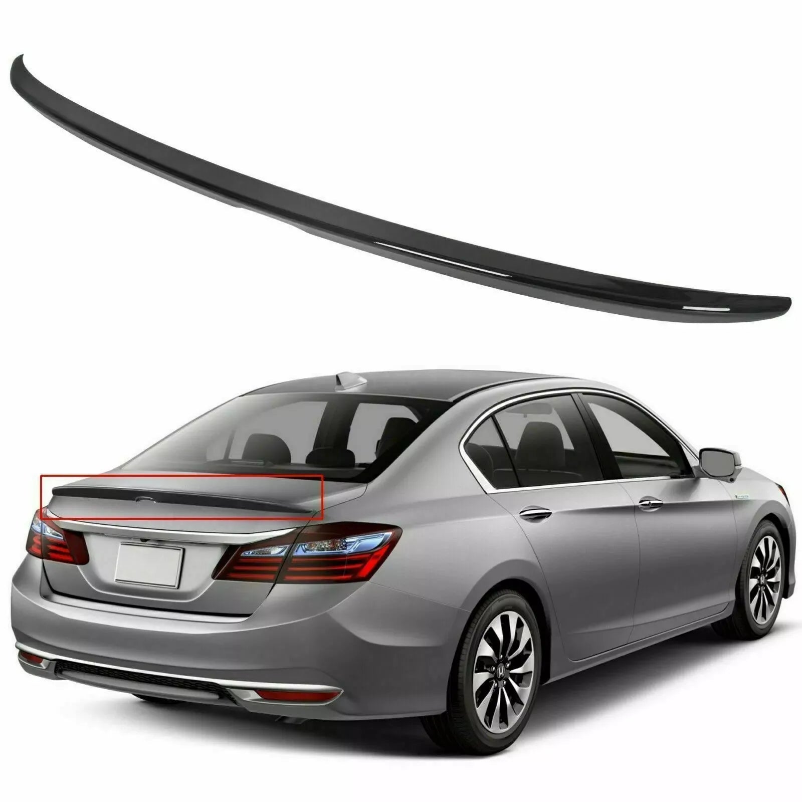 Rear Spoiler Wing for Honda Accord Sedan 4 Door Glossy Black Rear Trunk Lid Spoiler 2013-2017
