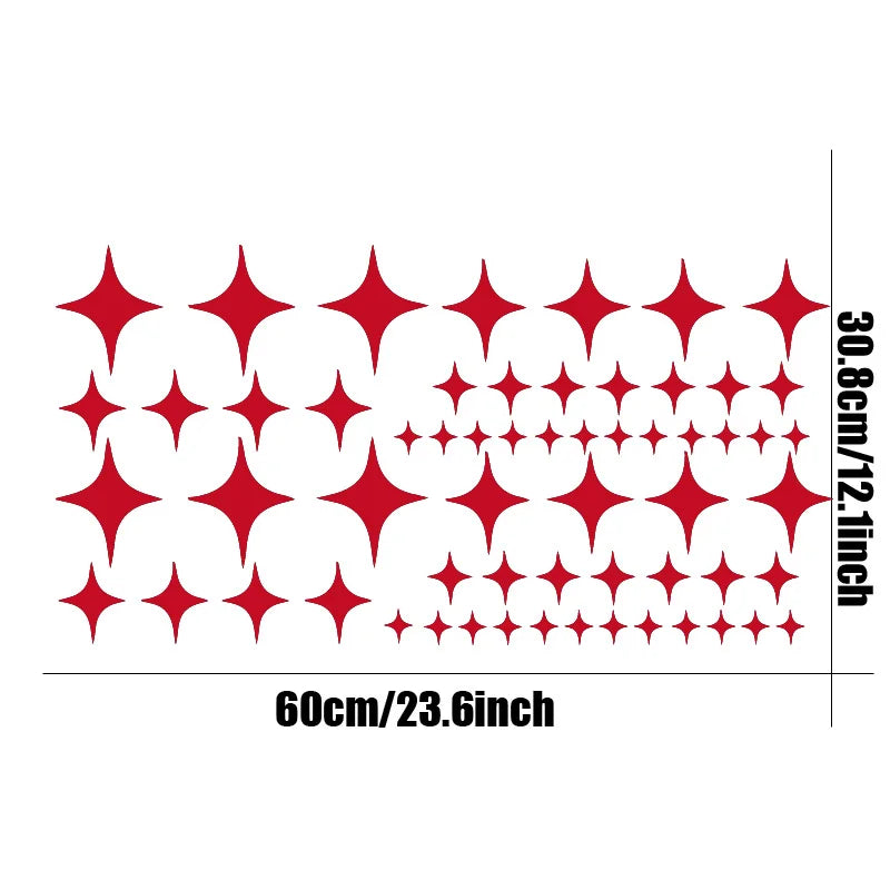 60-Piece Star Vinyl Decal Set