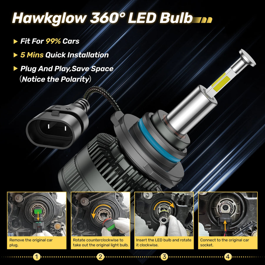 9005/HB3 Headlight Bulb Pair – 110W – 6500K