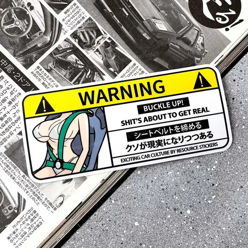 Cartoon Airbag Warning Vinyl Decal – SH40
