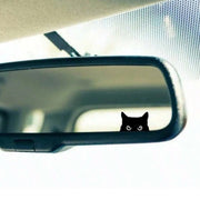 Black Cat Peeker Button Vinyl Decal