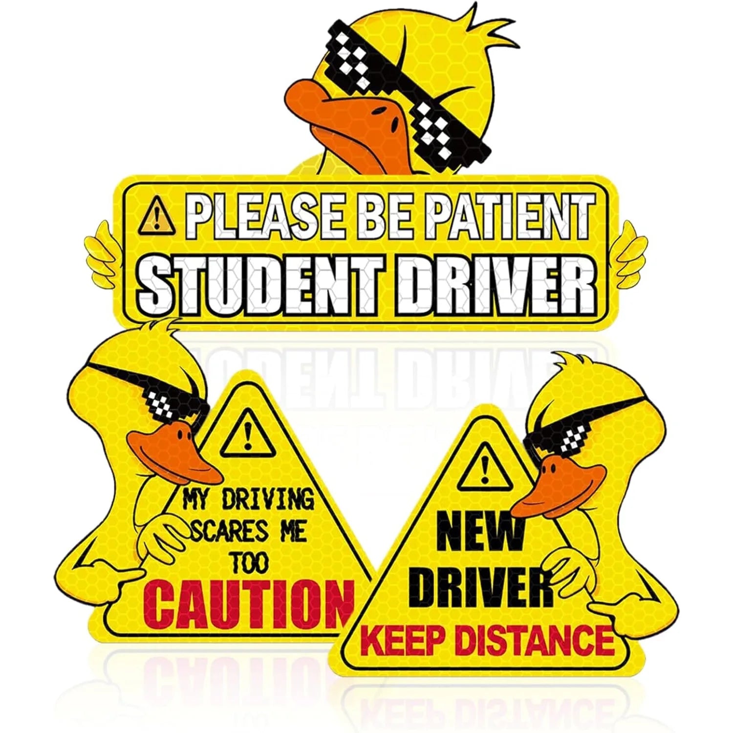 Reflective New Driver Duck Car Magnet – Multiple Designs