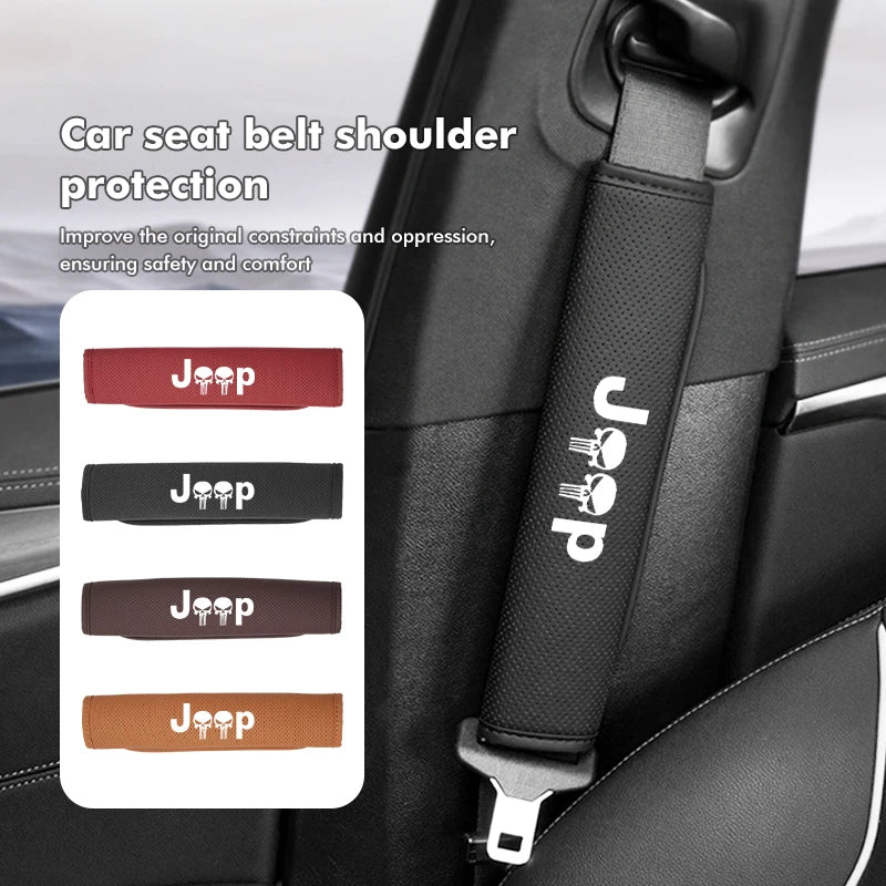 Leather Seat Belt Shoulder Pad for Jeep – Short or Long