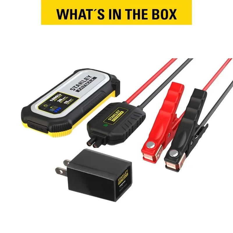 Stanley FATMAX 1800A Lithium Jump Starter with USB-C PD and LED Light