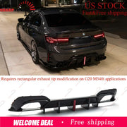Carbon-Fiber-Look LED Rear Diffuser – 2019–2022 BMW G20 M Sport