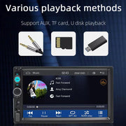 7 in Single-DIN MP5 Receiver with Wired CarPlay/Android Auto & Camera