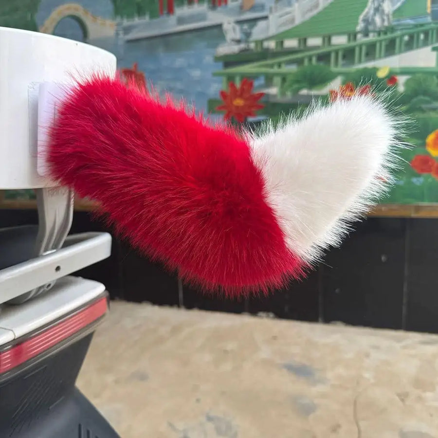 Remote-Controlled Sound-Activated Plush Wagging Tail for Cars and Bicycles