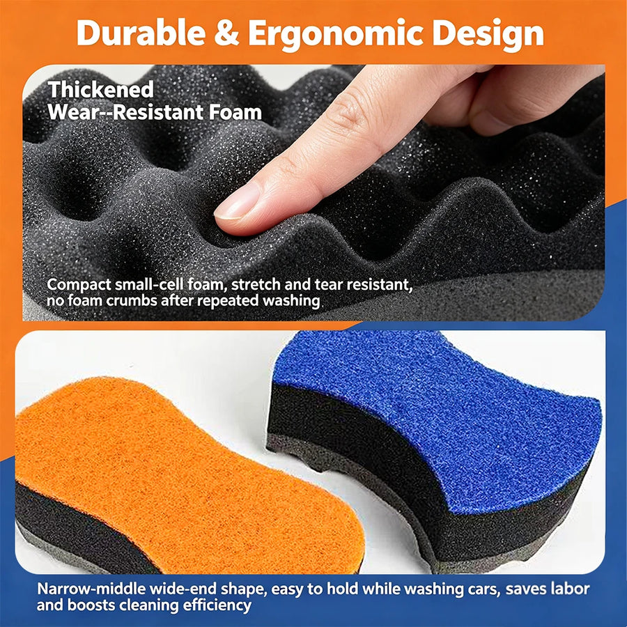 Contoured Car Wash Sponges, 2-Piece Shape Options