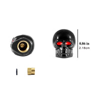 4-Piece Skull Tire Valve Cap Set with Copper Cores