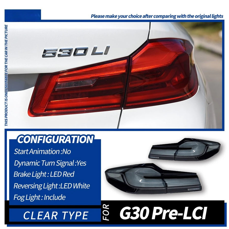 LED Tail Light Assembly for BMW 5 Series G30/G38 2018–2021