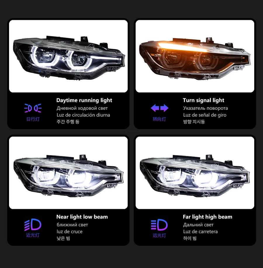 LED Headlight Assembly Set for 2012–2019 BMW F30