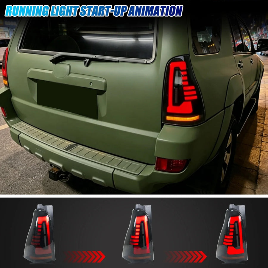 Toyota 4Runner 4th-Gen Gray-Lens Sequential LED Tail Light Pair – 2003–2009