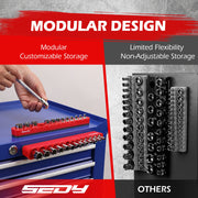 2-Piece Magnetic Socket Organizer Set for 1/4-Inch Drive Sockets