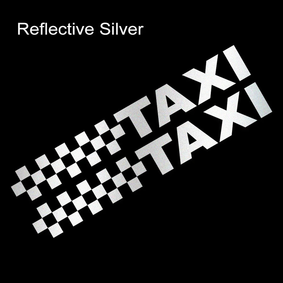 Reflective Taxi-Style Vehicle Decal Pair – 20 × 2.6 cm
