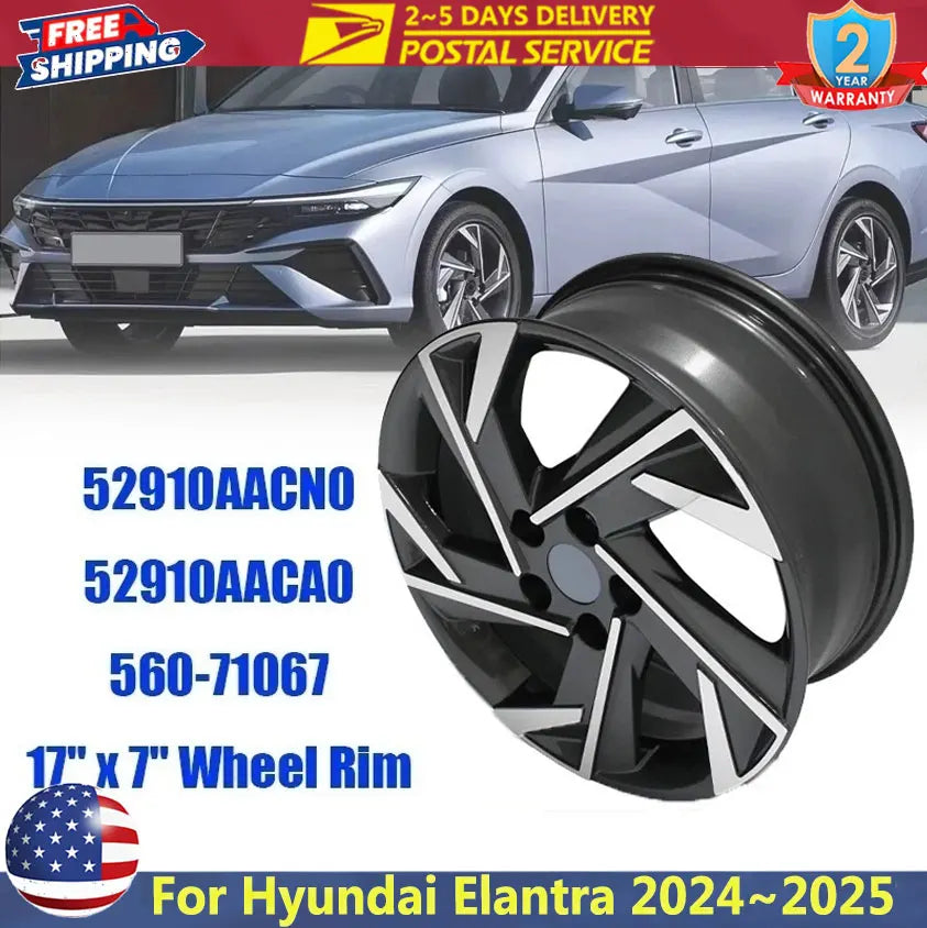 Hyundai Elantra 17 x 7-Inch Alloy Replacement Wheel – 2024–2025