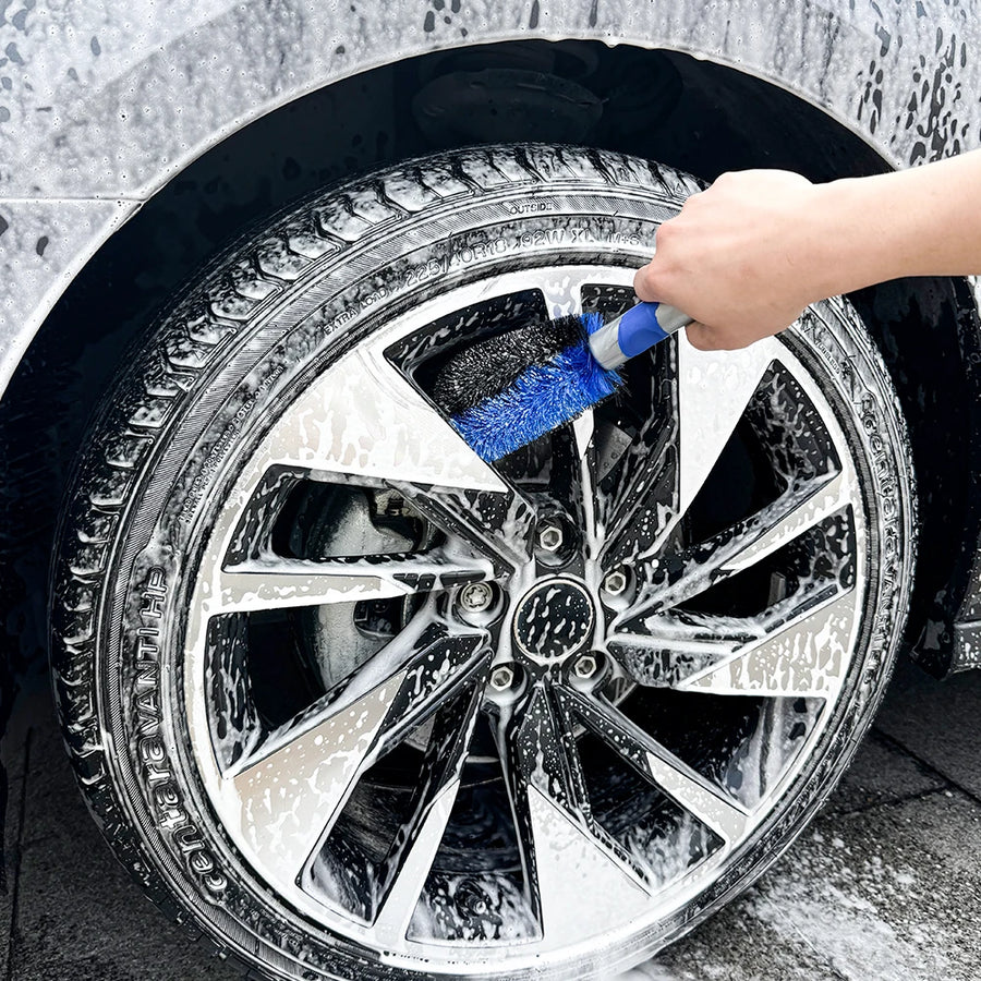 Blue Wheel & Tire Cleaning Brushes - Single or 3-Piece Set