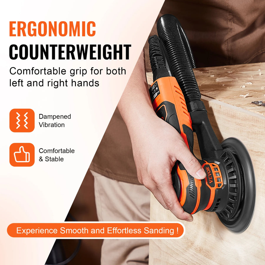 350W 6-Inch Brushless Random Orbital Sander – 4,000–10,000 RPM