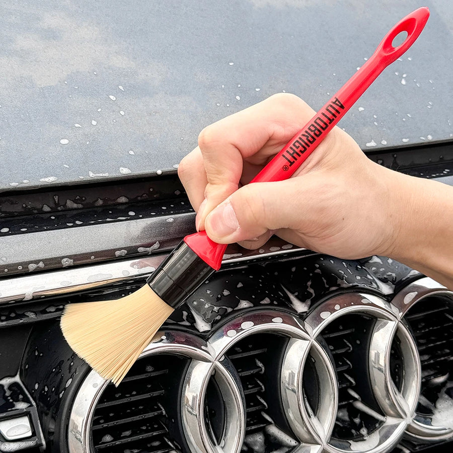 5-Piece Red Car Interior Detailing Brush Set