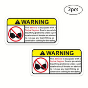 Turbo Engine Warning Waterproof Vinyl Decal – 1 or 2 Pack