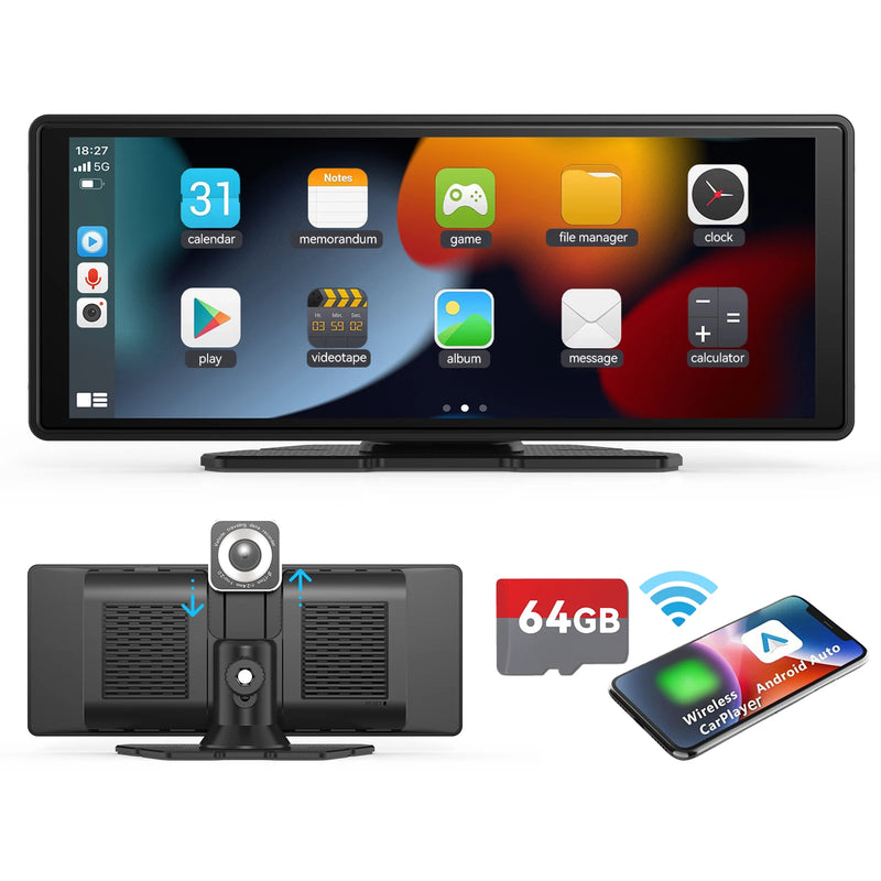 10.26-Inch Wireless CarPlay and Android Auto Portable Display